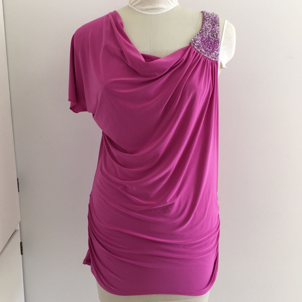 Pretty in pink stylish top w/ beaded strap